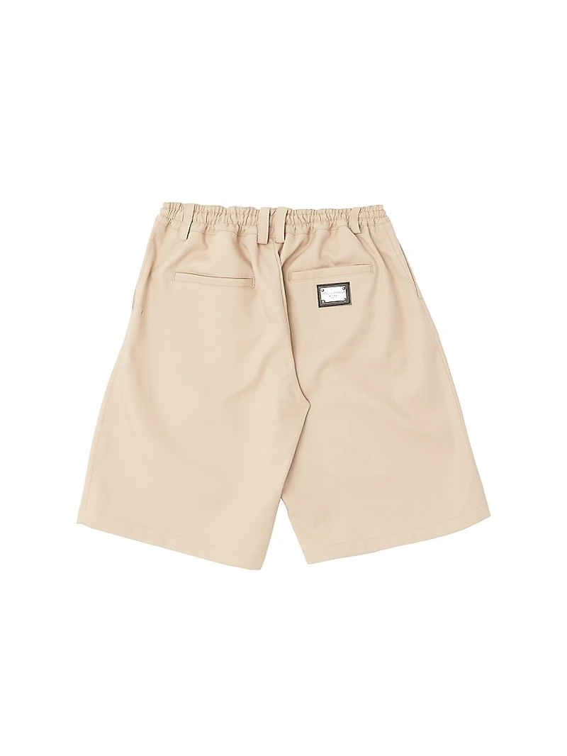 Little Boy's & Stretch Cotton Twill Khaki Shorts