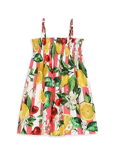 Little Girl's & Girl's Striped Floral Dress
