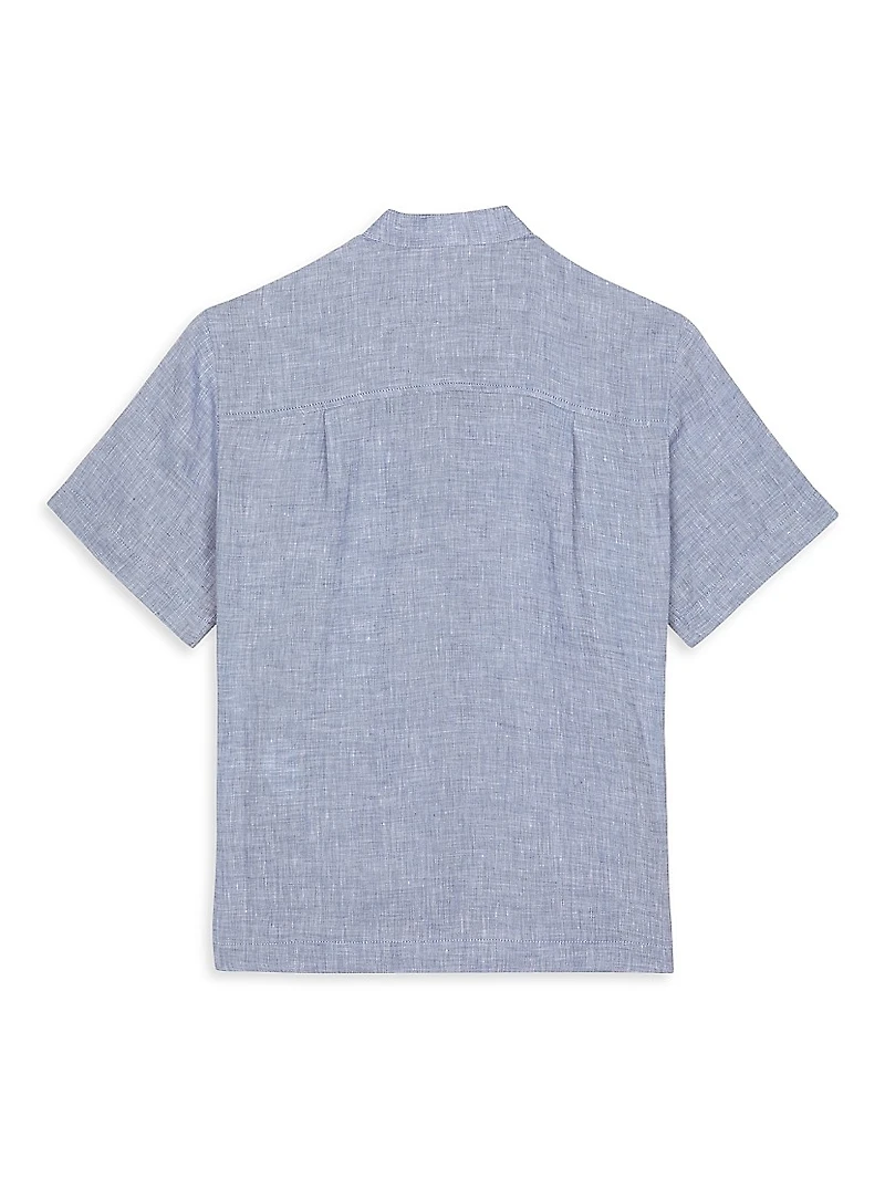Little Boy's & Linen Short-Sleeve Shirt