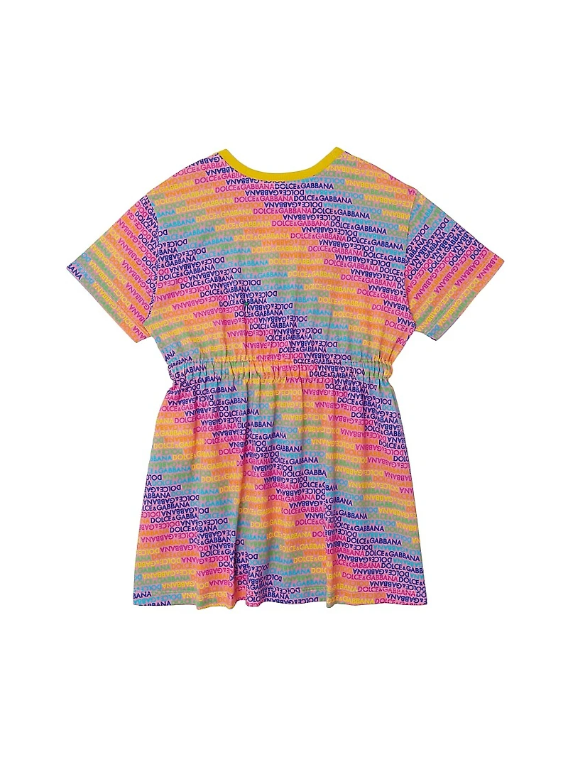 Little Girl's & Logomania Rainbow Print T-Shirt Dress