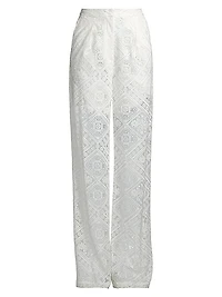 Straight-Leg Lace Pants