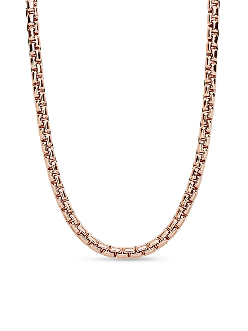 Box Chain Necklace In 18K Rose Gold, 7.5mm