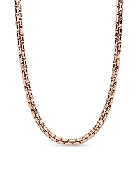 Box Chain Necklace In 18K Rose Gold, 7.5mm