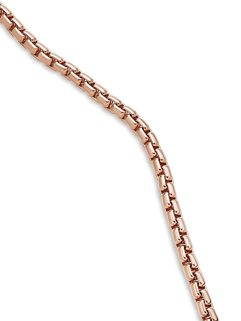 Box Chain Necklace In 18K Rose Gold, 7.5mm