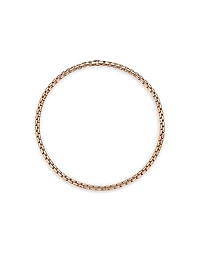 Box Chain Necklace In 18K Rose Gold, 7.5mm