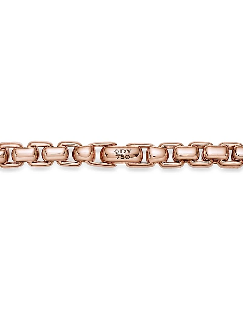 Box Chain Necklace In 18K Rose Gold, 7.5mm