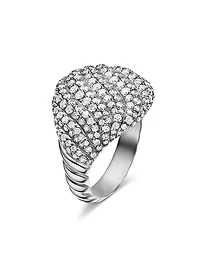 Sculpted Cable Pinky Ring 18K White Gold