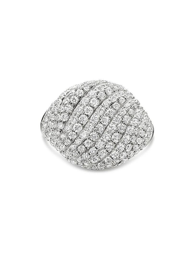 Sculpted Cable Pinky Ring 18K White Gold