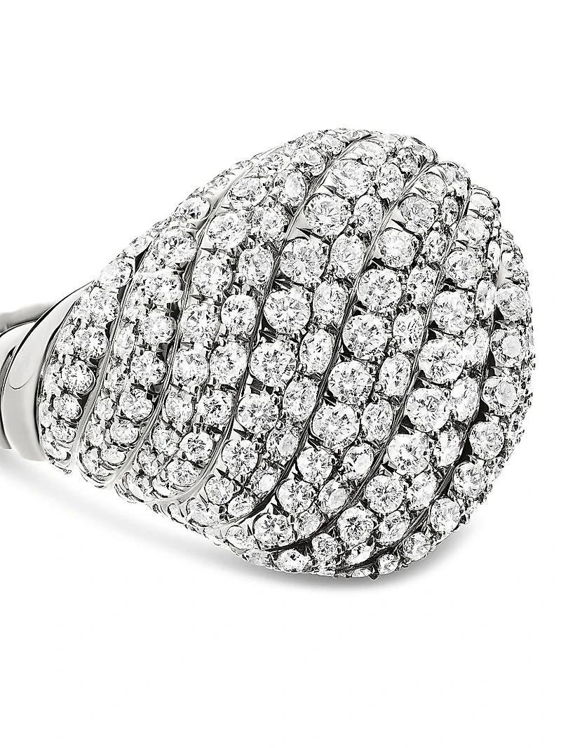 Sculpted Cable Pinky Ring 18K White Gold