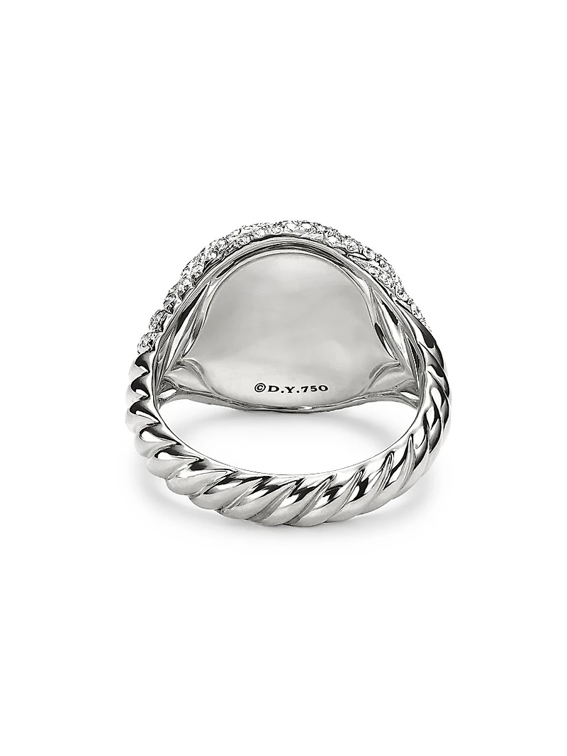 Sculpted Cable Pinky Ring 18K White Gold