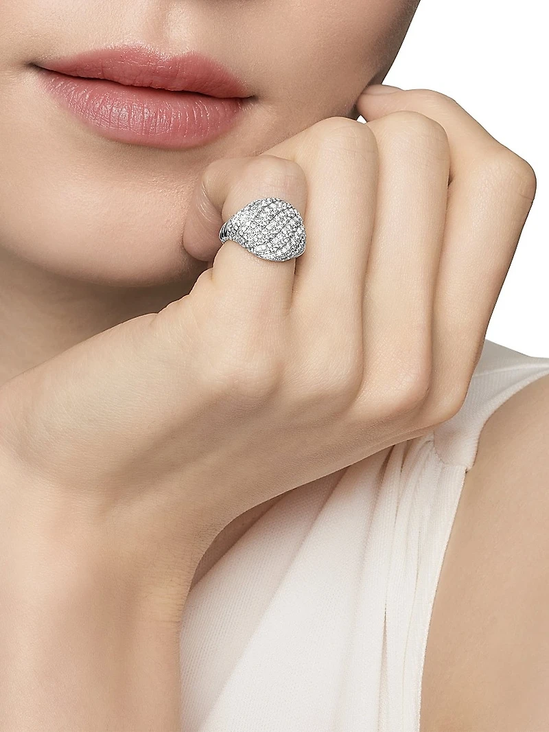 Sculpted Cable Pinky Ring 18K White Gold