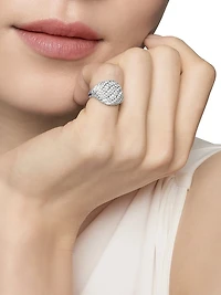 Sculpted Cable Pinky Ring 18K White Gold