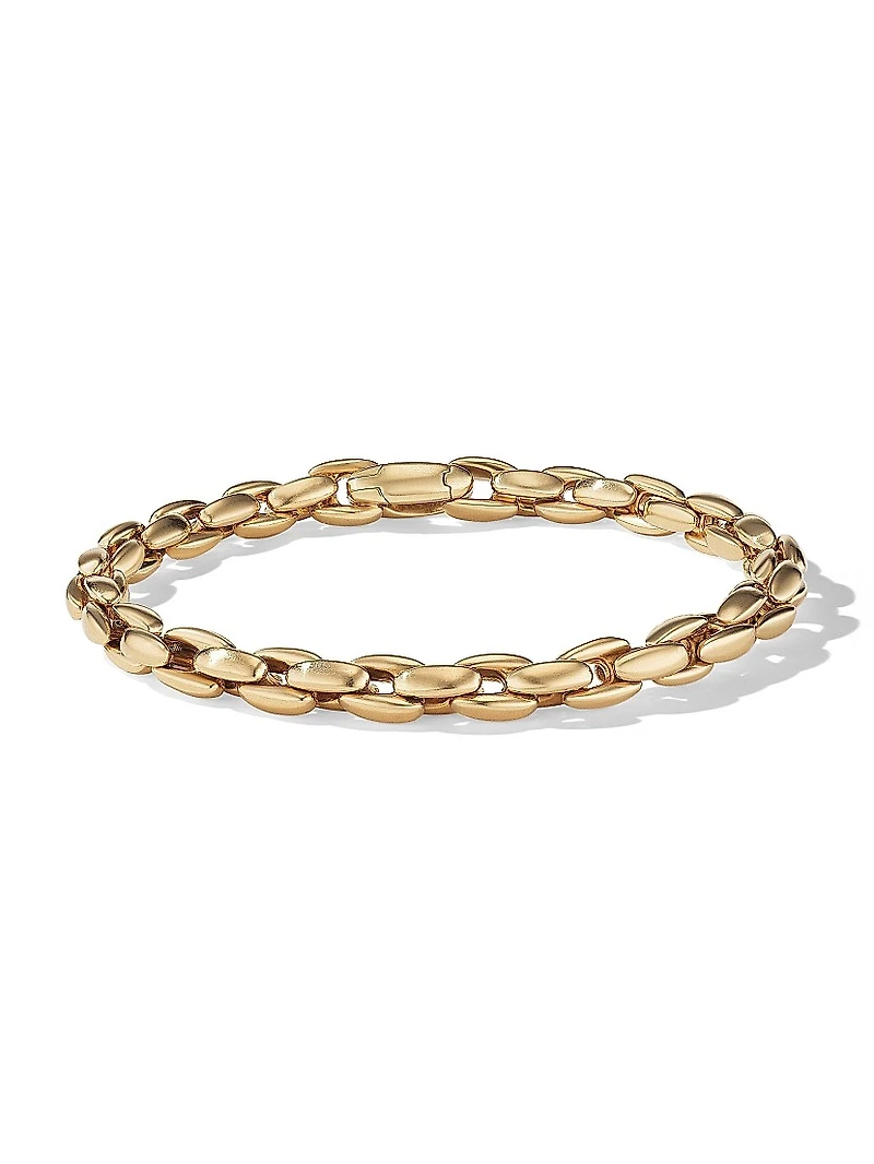 Elongated Box Chain Bracelet In 18K Yellow Gold