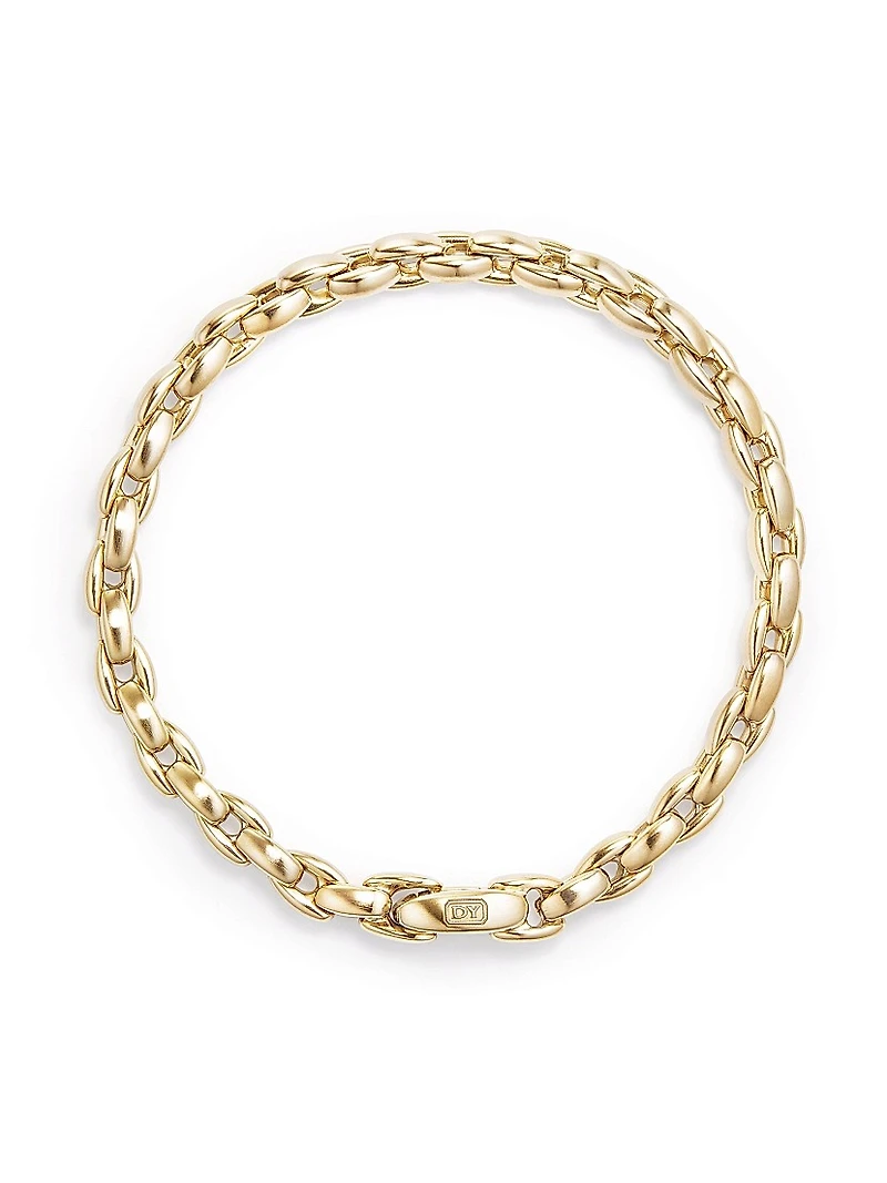 Elongated Box Chain Bracelet In 18K Yellow Gold