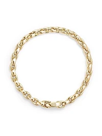 Elongated Box Chain Bracelet In 18K Yellow Gold