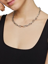DY Madison Chain Necklace in Sterling Silver with 18K Rose Gold