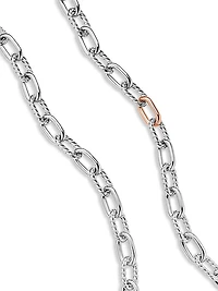 DY Madison Chain Necklace in Sterling Silver with 18K Rose Gold