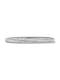 Sculpted Cable Bangle Bracelet in 18K White Gold