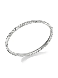 Sculpted Cable Bangle Bracelet in 18K White Gold