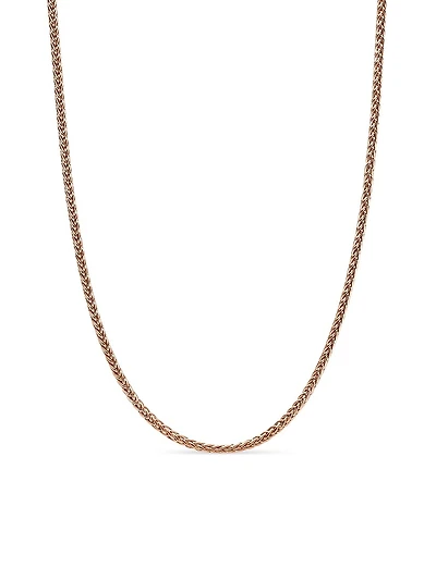 Wheat Chain Necklace 18K Rose Gold
