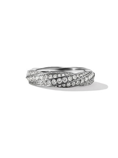 Cable Edge Band Ring In Sterling Silver