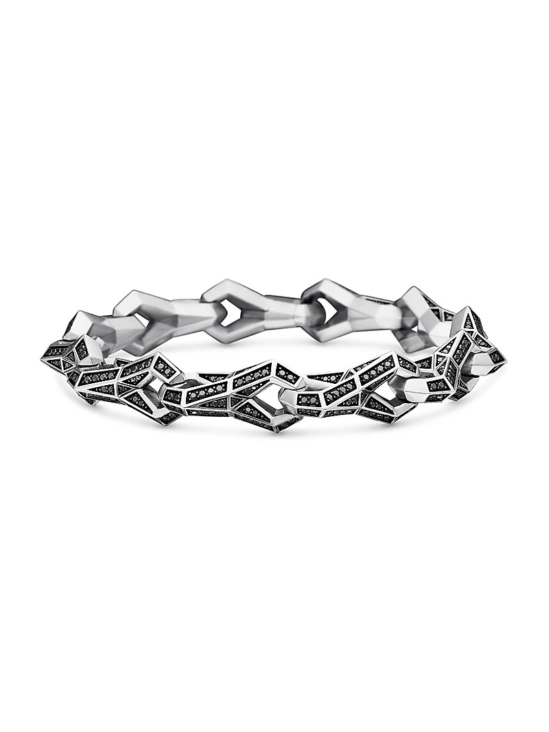 Faceted Link Bracelet Sterling Silver