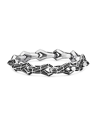 Faceted Link Bracelet Sterling Silver