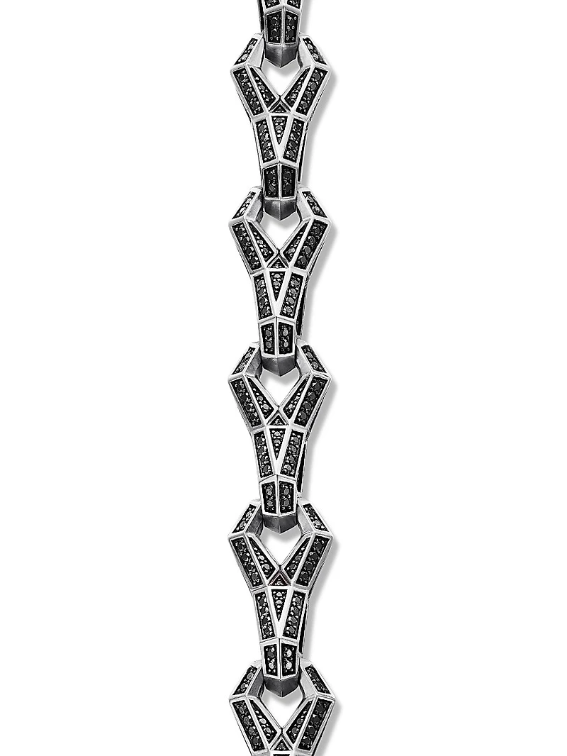 Faceted Link Bracelet Sterling Silver