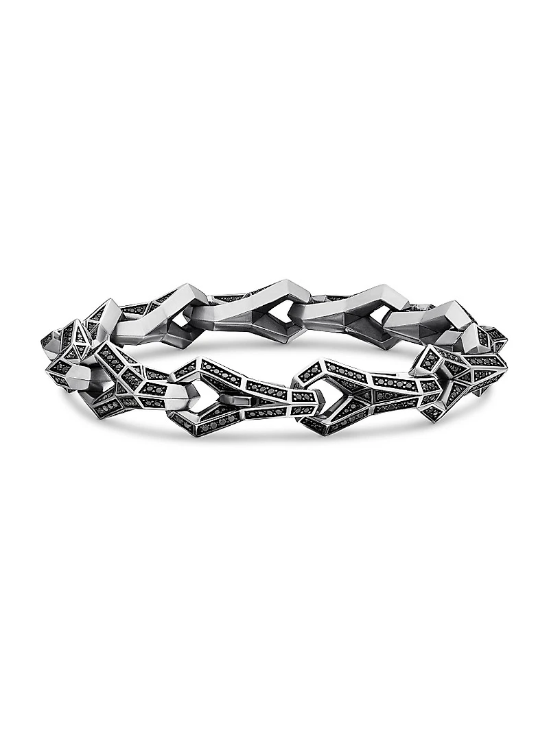 Faceted Link Bracelet Sterling Silver