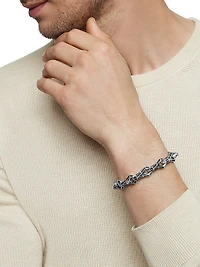 Faceted Link Bracelet Sterling Silver
