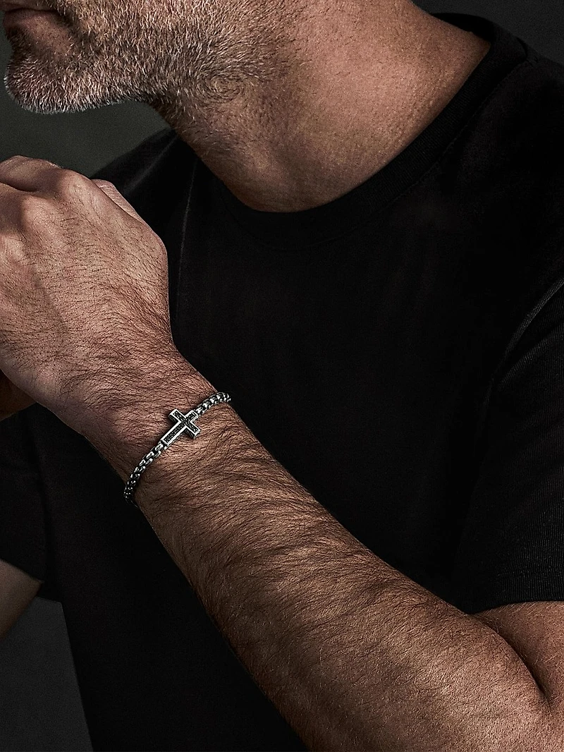 Pavé Cross Bracelet Sterling Silver