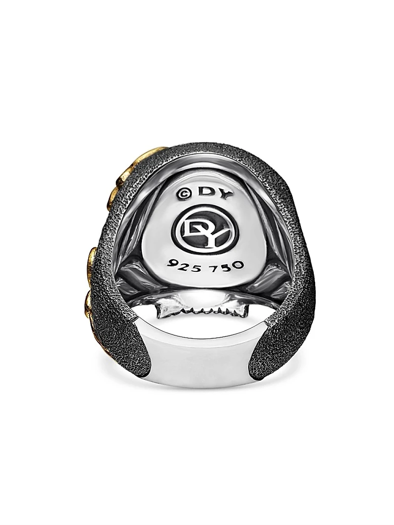 Waves Skull Ring In Sterling Silver