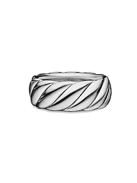 Sculpted Cable Contour Band Ring Sterling Silver, 9MM