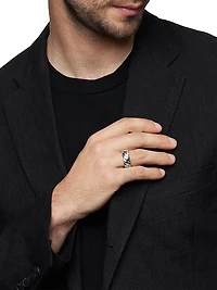 Sculpted Cable Contour Band Ring Sterling Silver, 9MM