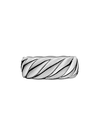Sculpted Cable Contour Band Ring Sterling Silver, 9MM