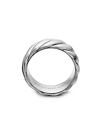 Sculpted Cable Contour Band Ring Sterling Silver, 9MM