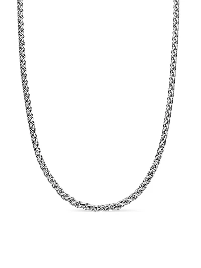 Wheat Chain Necklace in Sterling Silver