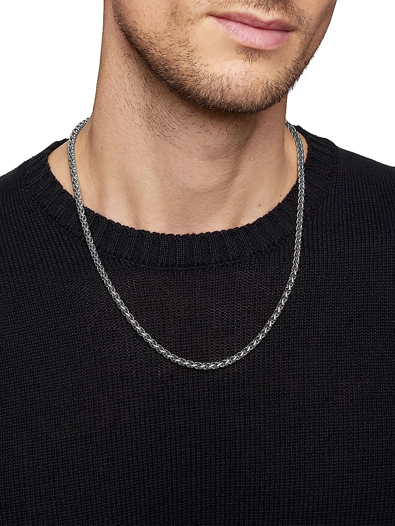 Wheat Chain Necklace in Sterling Silver