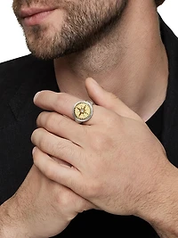 Maritime Compass Signet Ring Sterling Silver