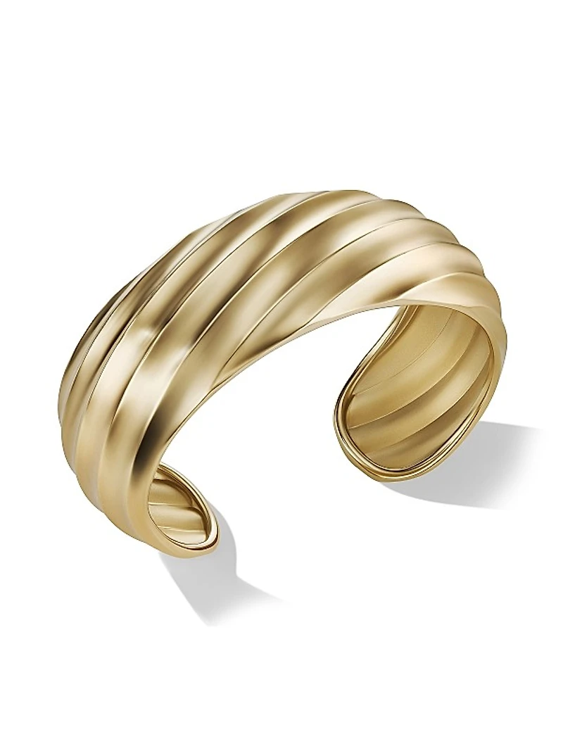 Cable Edge Cuff Bracelet In 18K Yellow Gold
