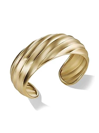 Cable Edge Cuff Bracelet In 18K Yellow Gold