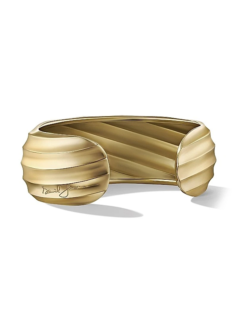 Cable Edge Cuff Bracelet In 18K Yellow Gold