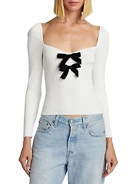 Coralie Velvet Bow Top