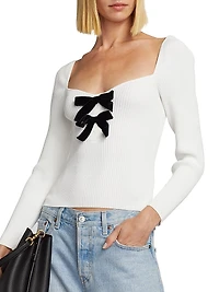 Coralie Velvet Bow Top