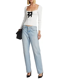 Coralie Velvet Bow Top