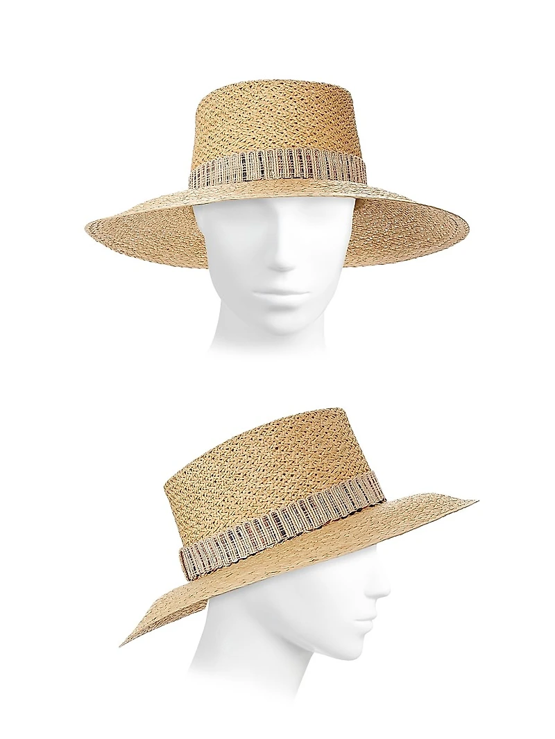 Hanae Woven Wide-Brim Hat
