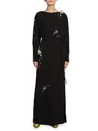 Beaded & Paillette-Embellished Gown