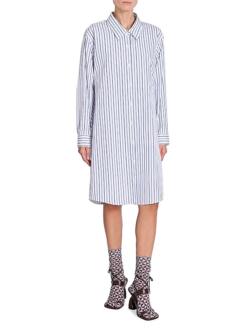Dilana Striped Cotton Shirtdress