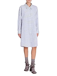 Dilana Striped Cotton Shirtdress