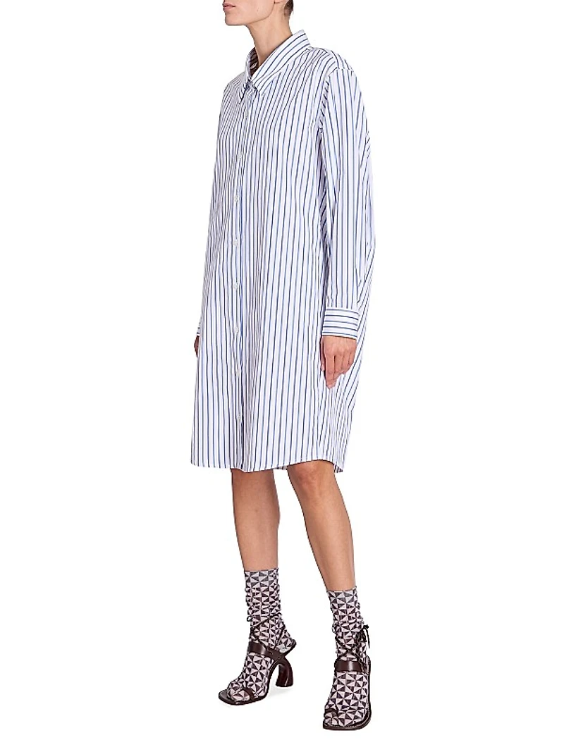 Dilana Striped Cotton Shirtdress